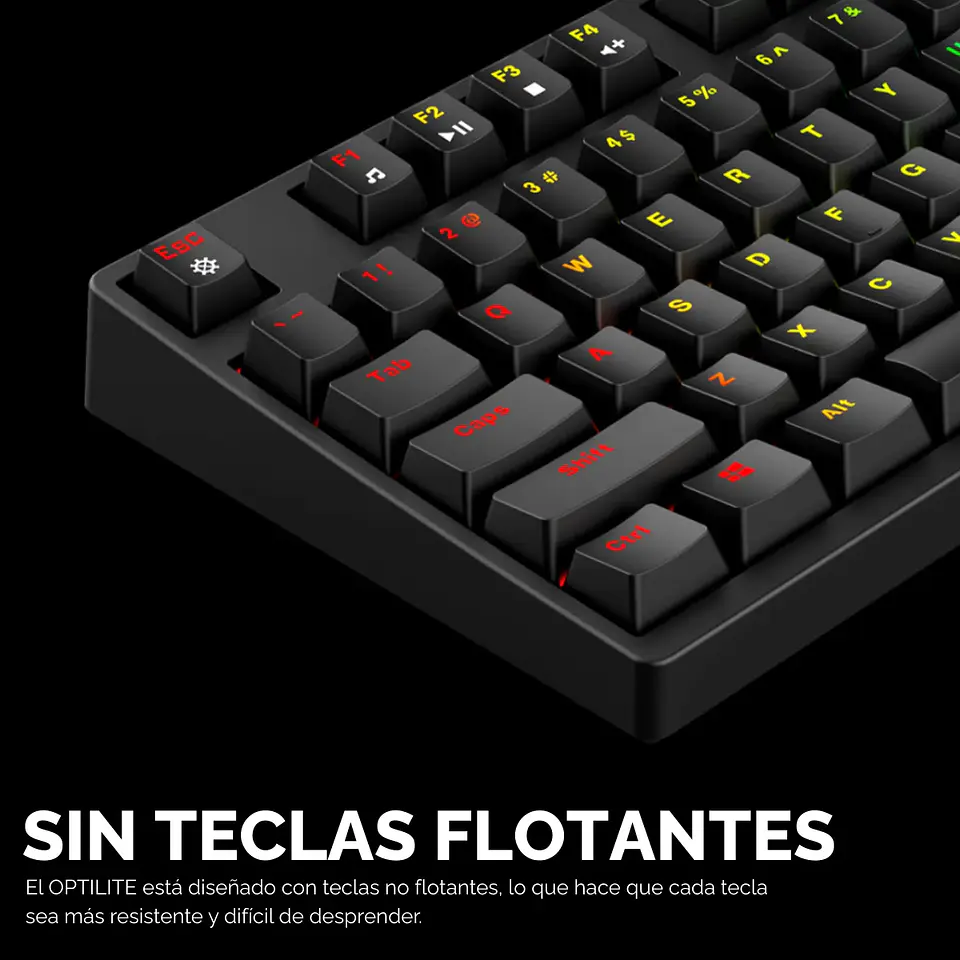 Teclado Gamer Mecánico Fantech Optilite MK872 Black Óptico RGB 4