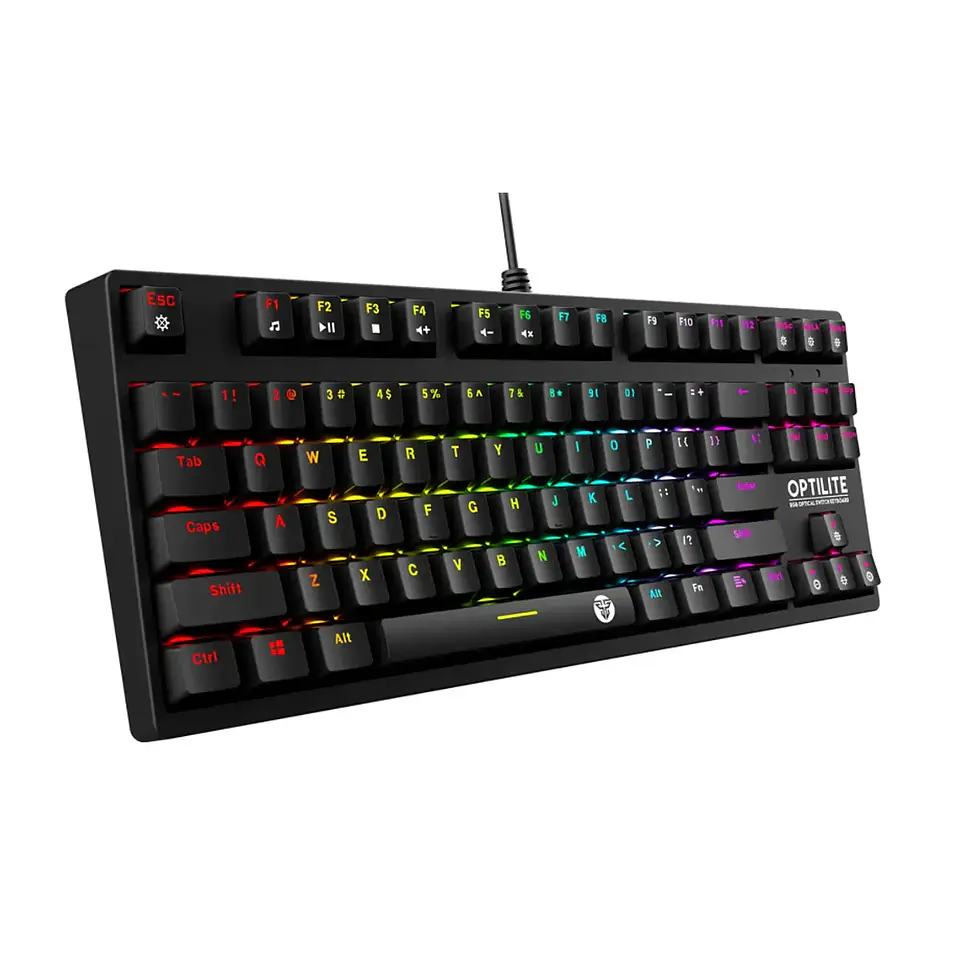 Teclado Gamer Mecánico Fantech Optilite MK872 Black Óptico RGB 7