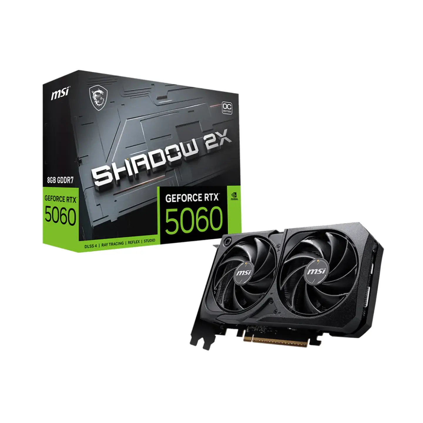 Tarjeta de Video MSI RTX 5060 8GB Shadow 2X OC GDDR7 PciE-5 1