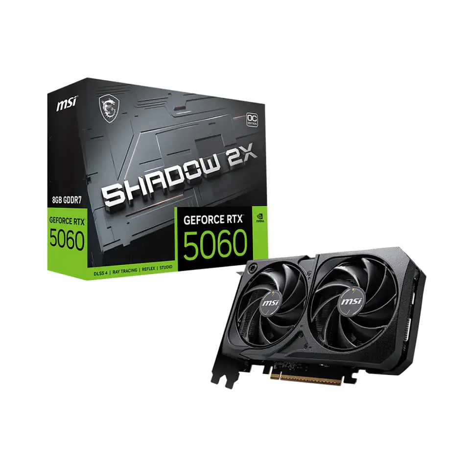 Tarjeta de Video MSI RTX 5060 8GB Shadow 2X OC GDDR7 PciE-5 1