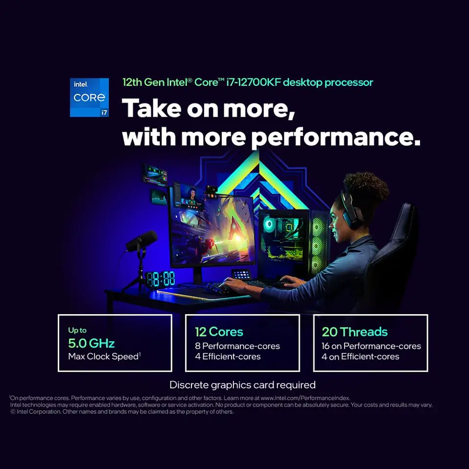 Procesador Intel Core i7-12700KF, 12º Gen 3.6GHz (Hasta 5GHz), Socket LGA1700, s 4