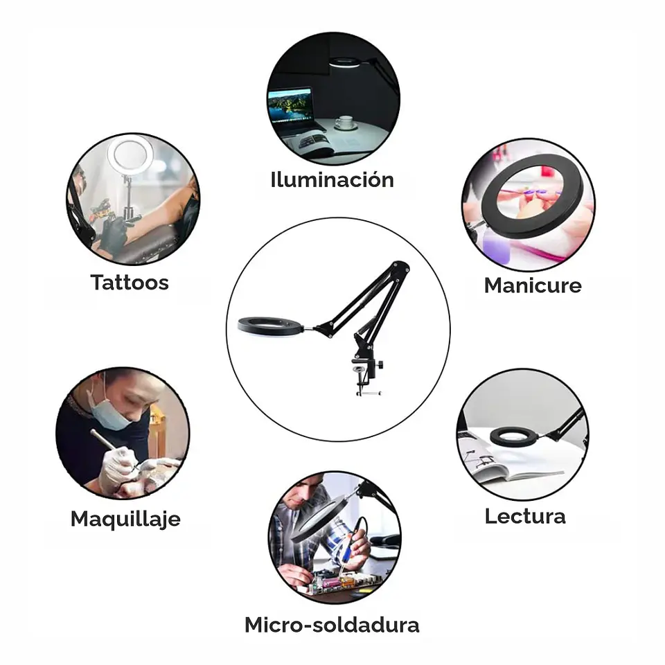 Lámpara Metalica Articulada Flexible Escritorio Multiuso 3