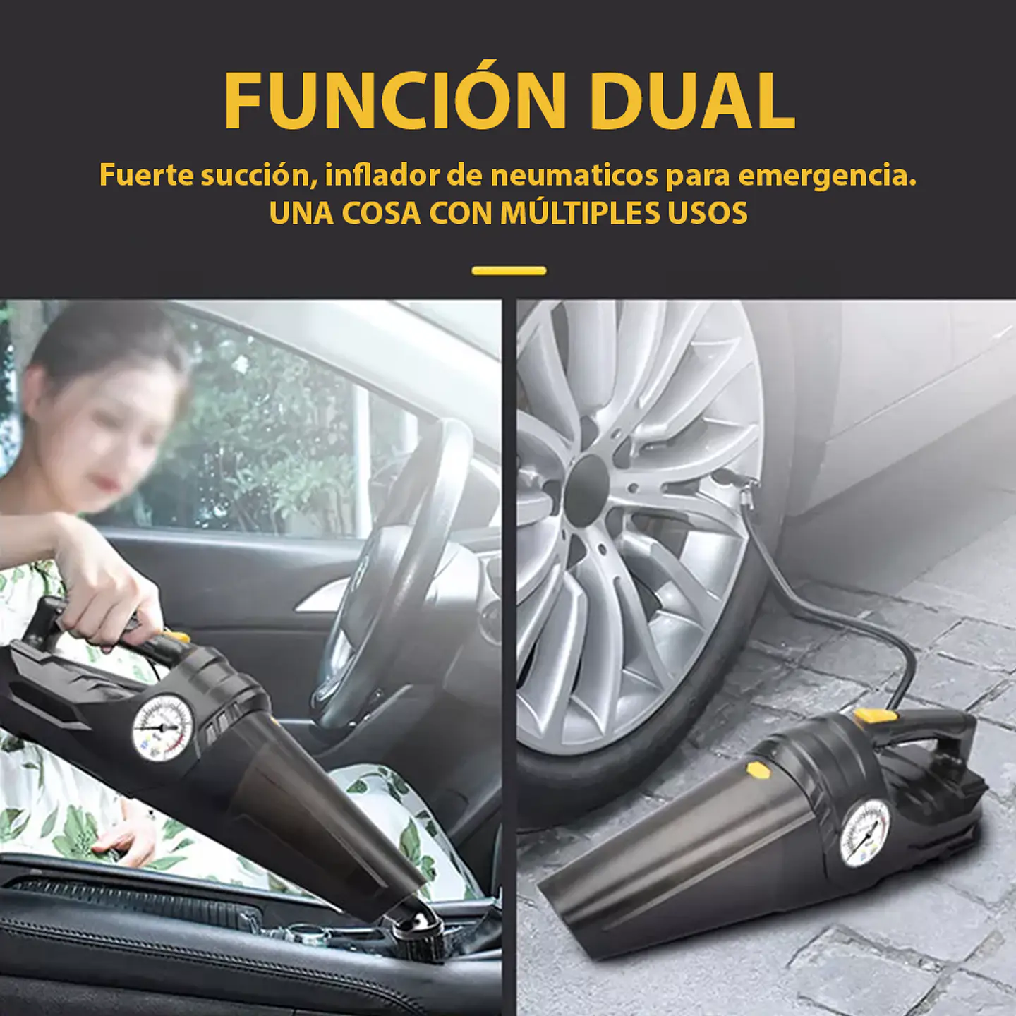 Aspiradora Para Auto Potente Con Inflador De Neumáticos - 2 en 1 2