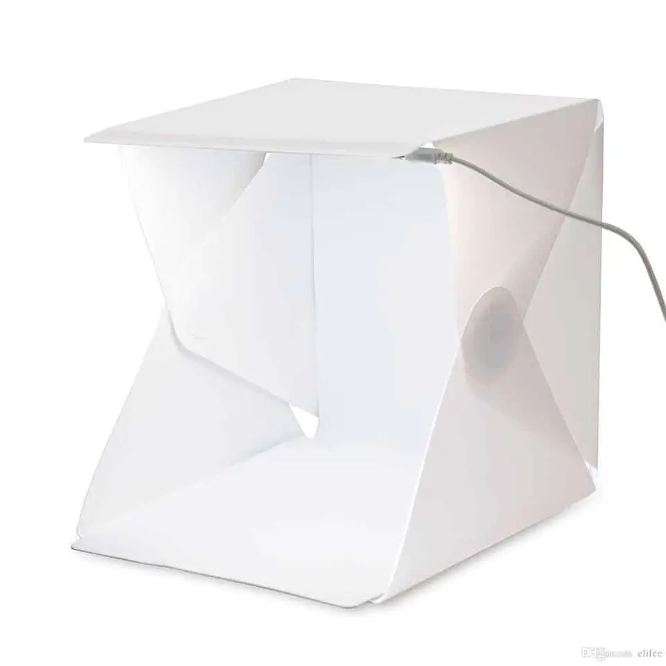 Estudio Fotográfico Set Profesional Portátil 40 x 40cm Luz Led, entrada USB - 5 1