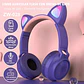 Audífono Inalámbrico Cat Ear, RGB (Orejas de Gato con Luces, ZW-028) - Miniatura 4