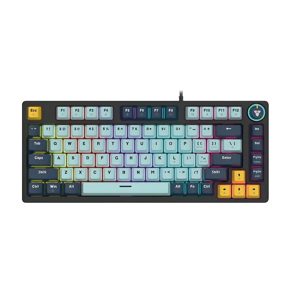 Teclado Gamer Mecánico Fantech MK875V2 ATOM81 SkyBlue Switch Red 1