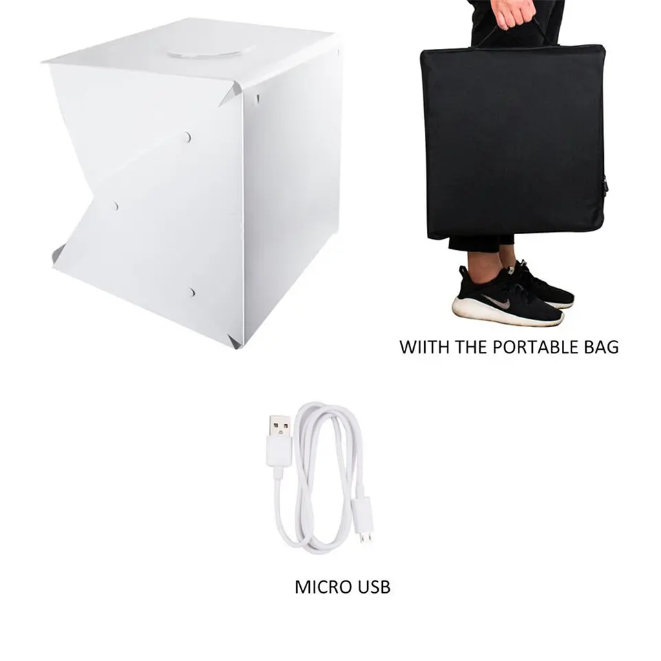 Mini Estudio Caja Luz Fotografía Usb Led 30x30 Estudio 5