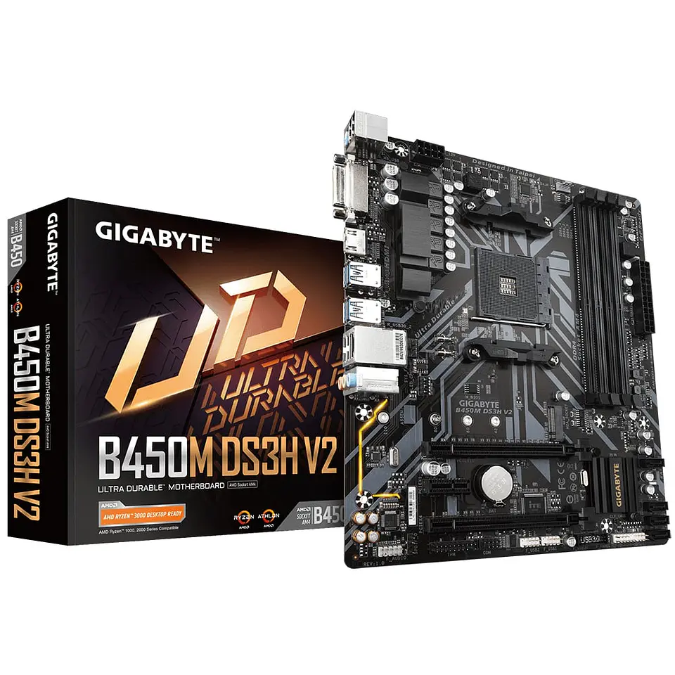 Placa Madre Gigabyte B450M DS3H V2, AM4 AMD SATA 6Gb/s - Micro ATX AMD - AMD Ryz 1