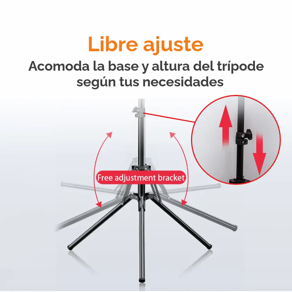 Aro Luz Led Multicolor Luz RGB, 45cm, incluye control, trípode y soportes 7