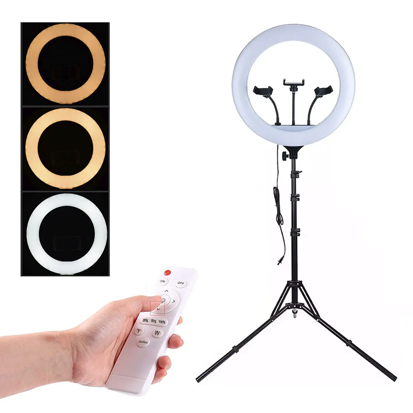 Aro De Luz Led 45CM Profesional + Trípode + Control + Pila 1