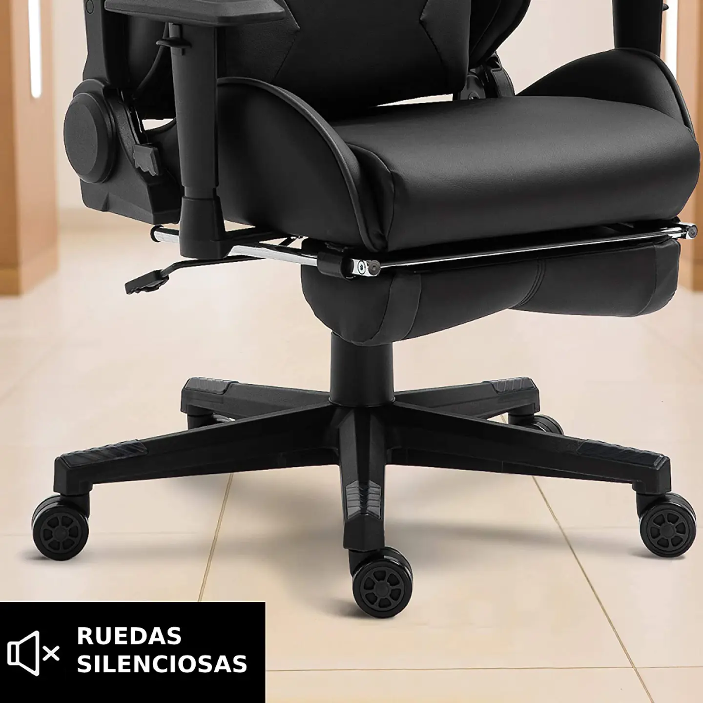 Pack 5 ruedas universal para silla de escritorio y gamer, 60mm 2