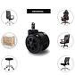 Pack 5 ruedas universal para silla de escritorio y gamer, 60mm - Miniatura 3