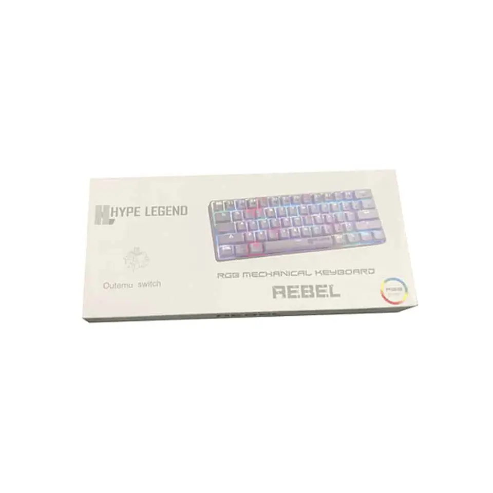 Teclado Mecánico Hype Legend Rebel RGB, Red Switch – White 1