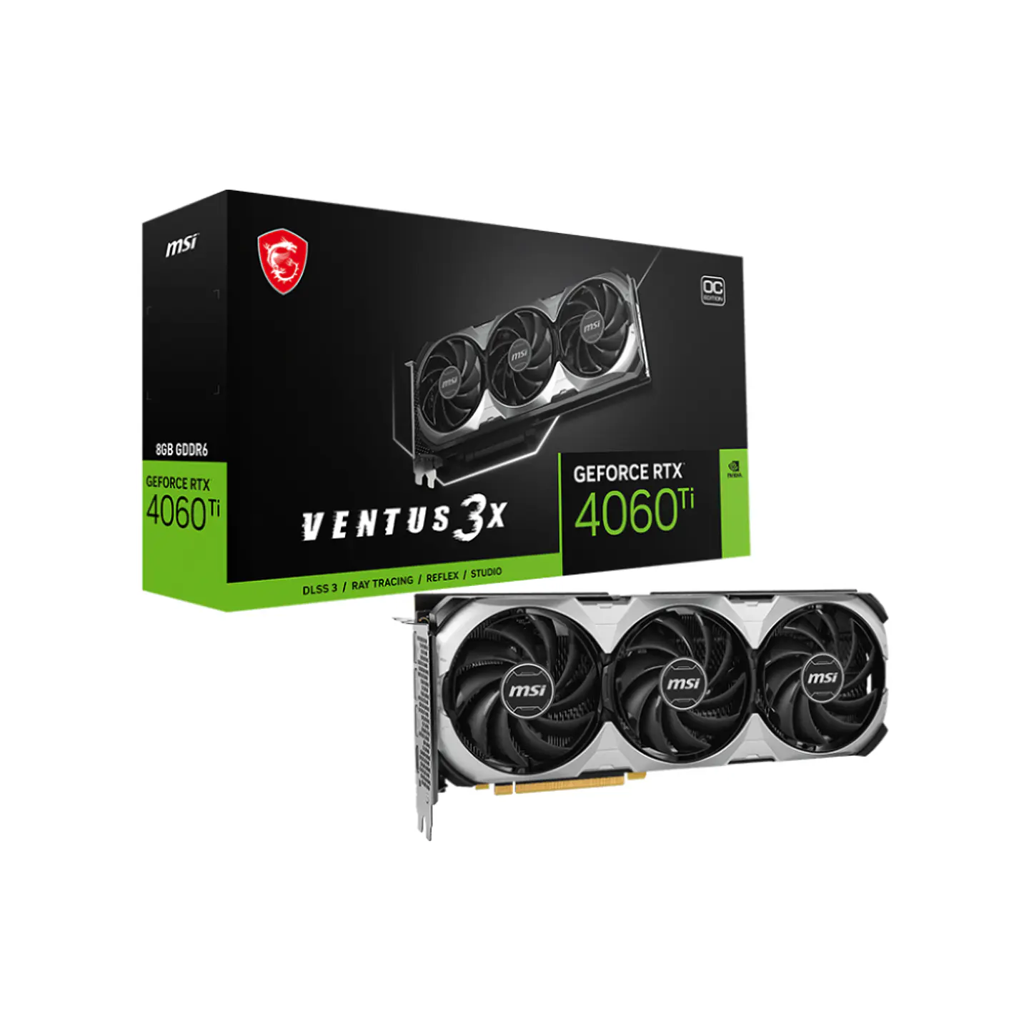 Tarjeta de Video MSI GeForce RTX 4060 Ti VENTUS 3X 8G OC 1