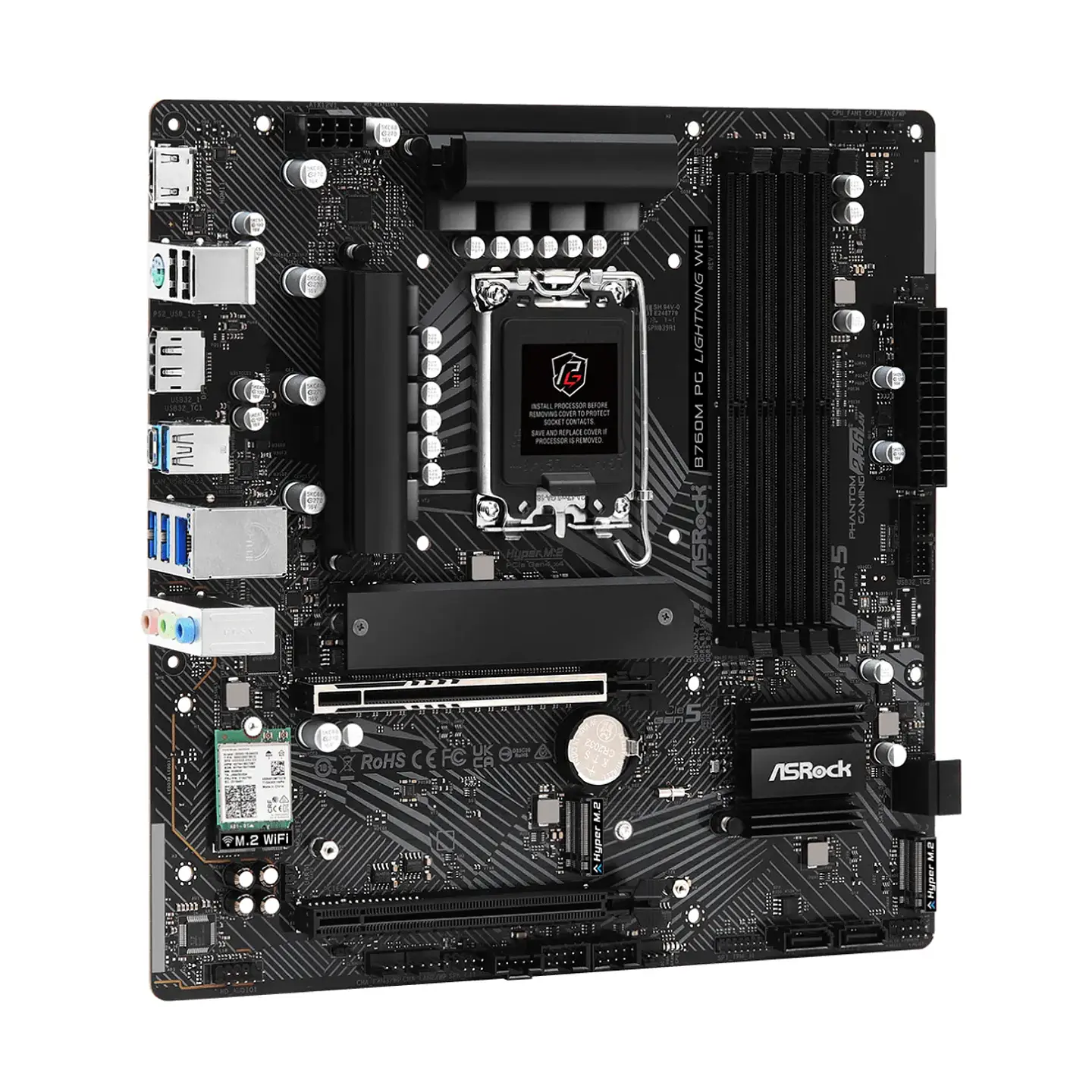 Placa Madre ASRock B760M PG Lightning WiFi LGA 1700 DDR5 mATX 2