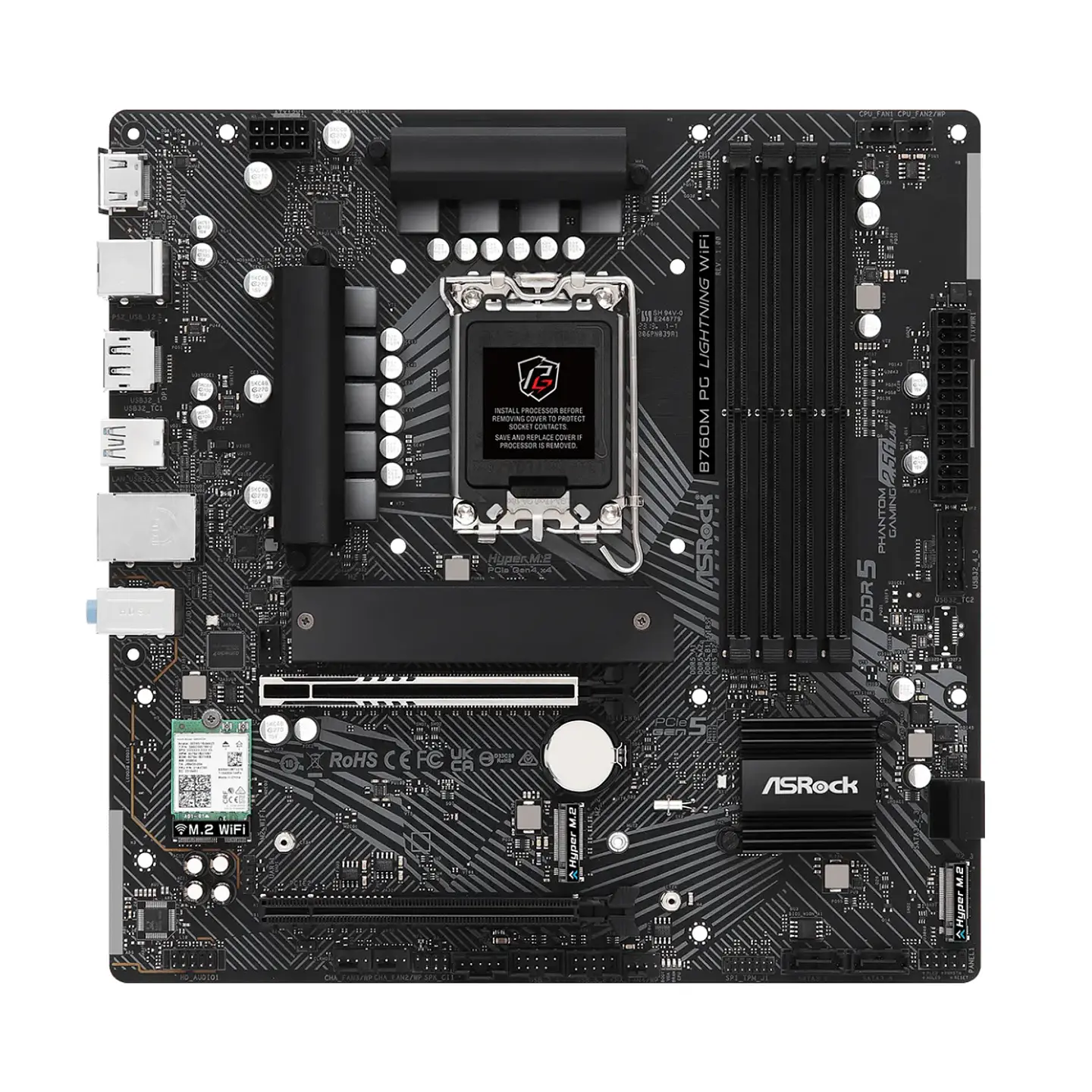 Placa Madre ASRock B760M PG Lightning WiFi LGA 1700 DDR5 mATX 4