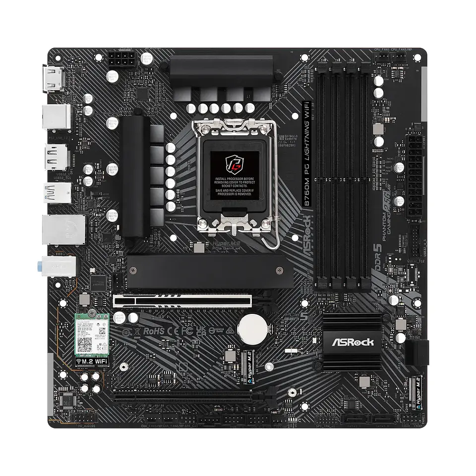 Placa Madre ASRock B760M PG Lightning WiFi LGA 1700 DDR5 mATX 4