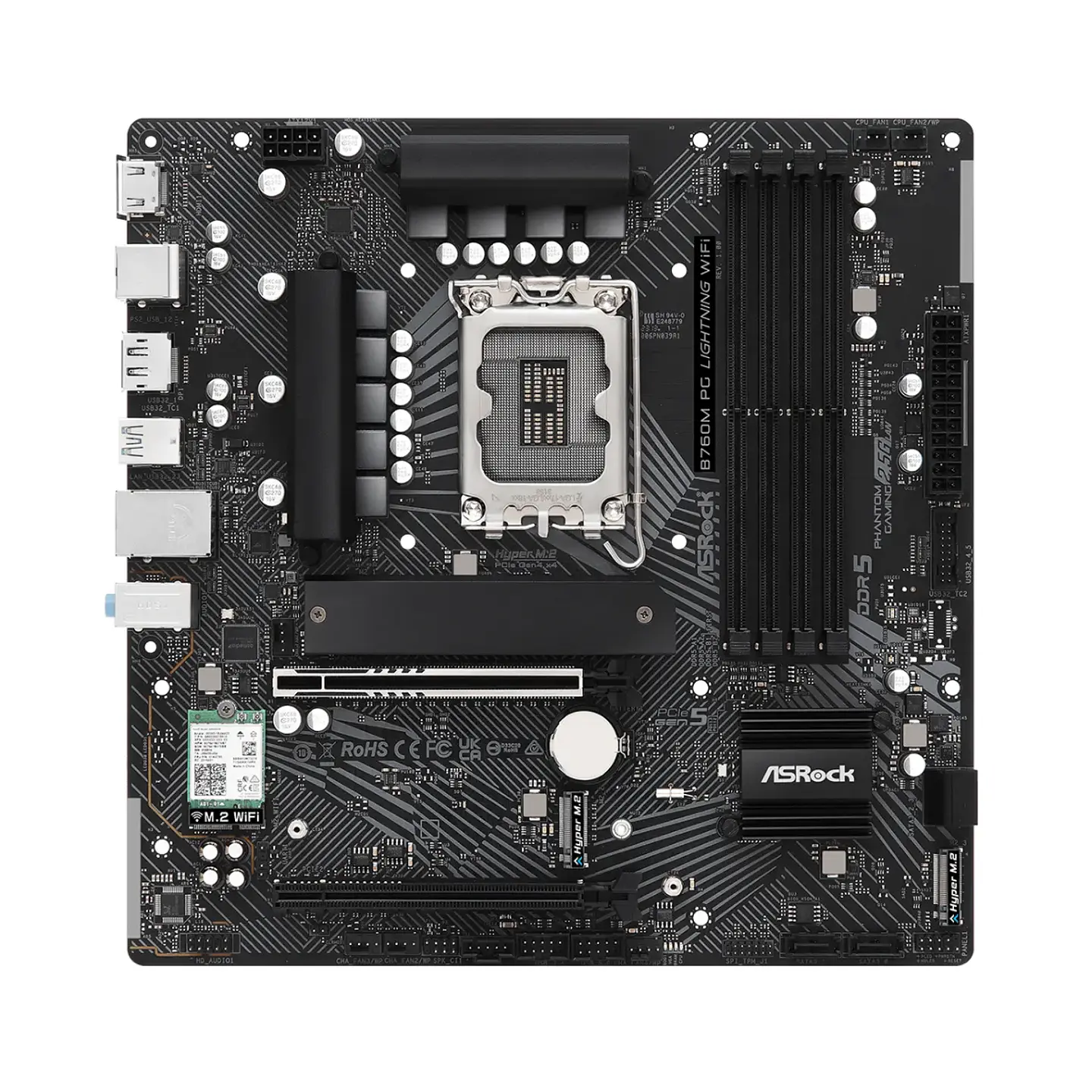 Placa Madre ASRock B760M PG Lightning WiFi LGA 1700 DDR5 mATX 5