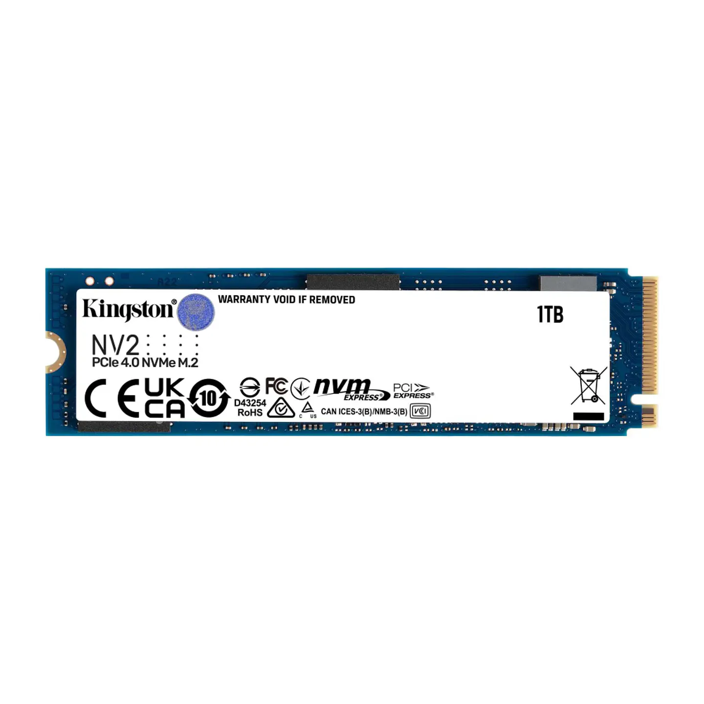 Disco de Estado Sólido Kingston NV2, 1TB NVMe, PCIe 4.0, Lectura 3500 MB/s Escri 1