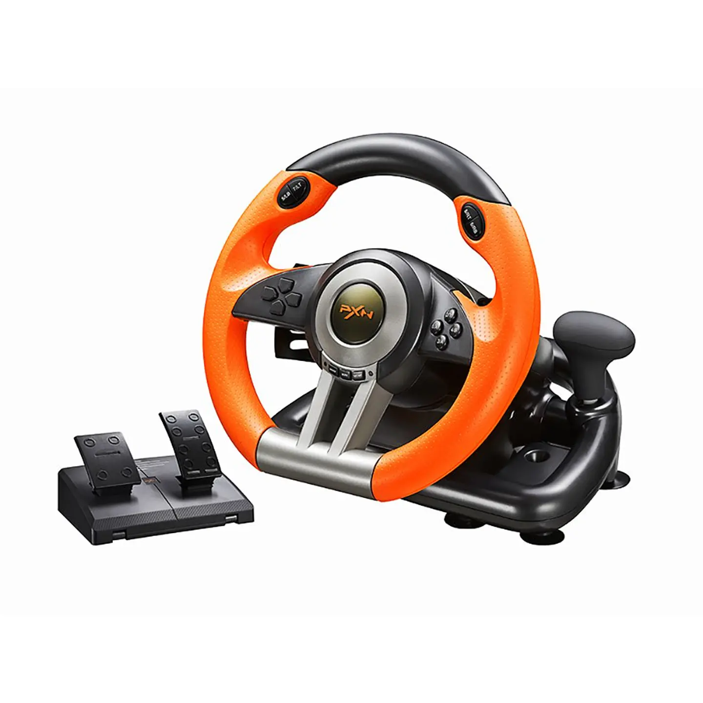 Volante PXN V3 PRO con Pedales PC, PS3, PS4, Xbox One, Xbox Series X - Naranja 1