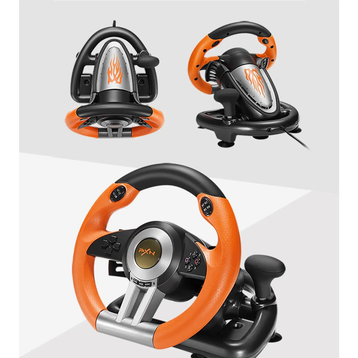 Volante PXN V3 PRO con Pedales PC, PS3, PS4, Xbox One, Xbox Series X - Naranja 6