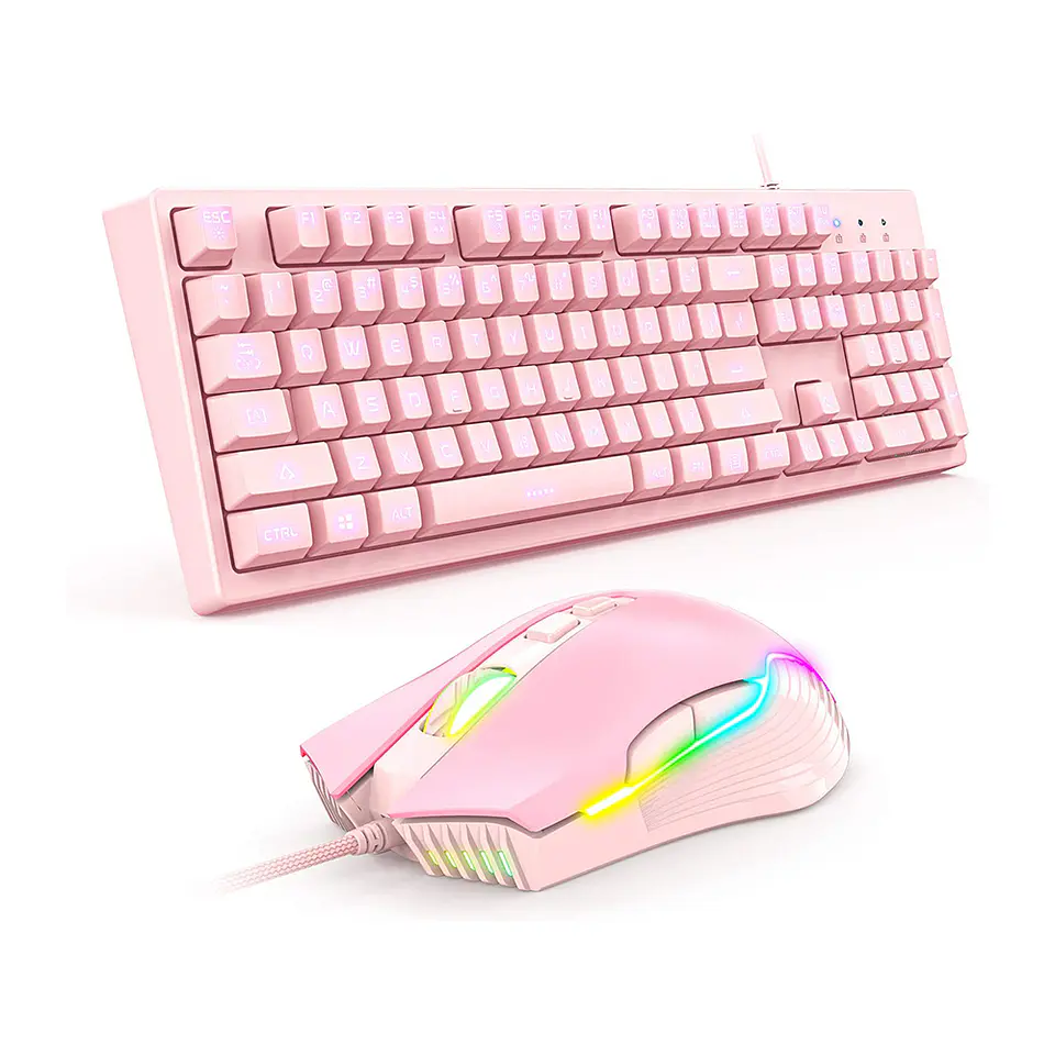 Kit Gamer 2 En 1 Onikuma G25-cw905, Teclado + Mouse Pink 1