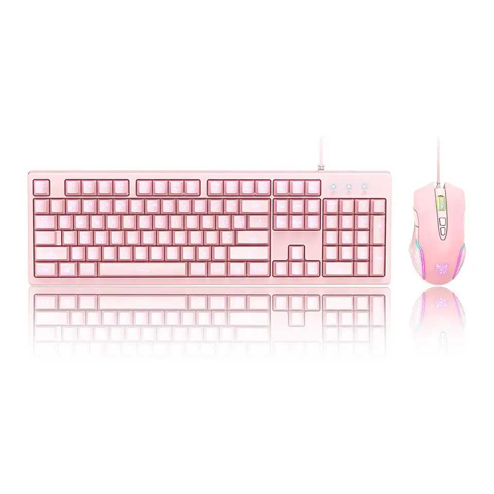 Kit Gamer 2 En 1 Onikuma G25-cw905, Teclado + Mouse Pink 2