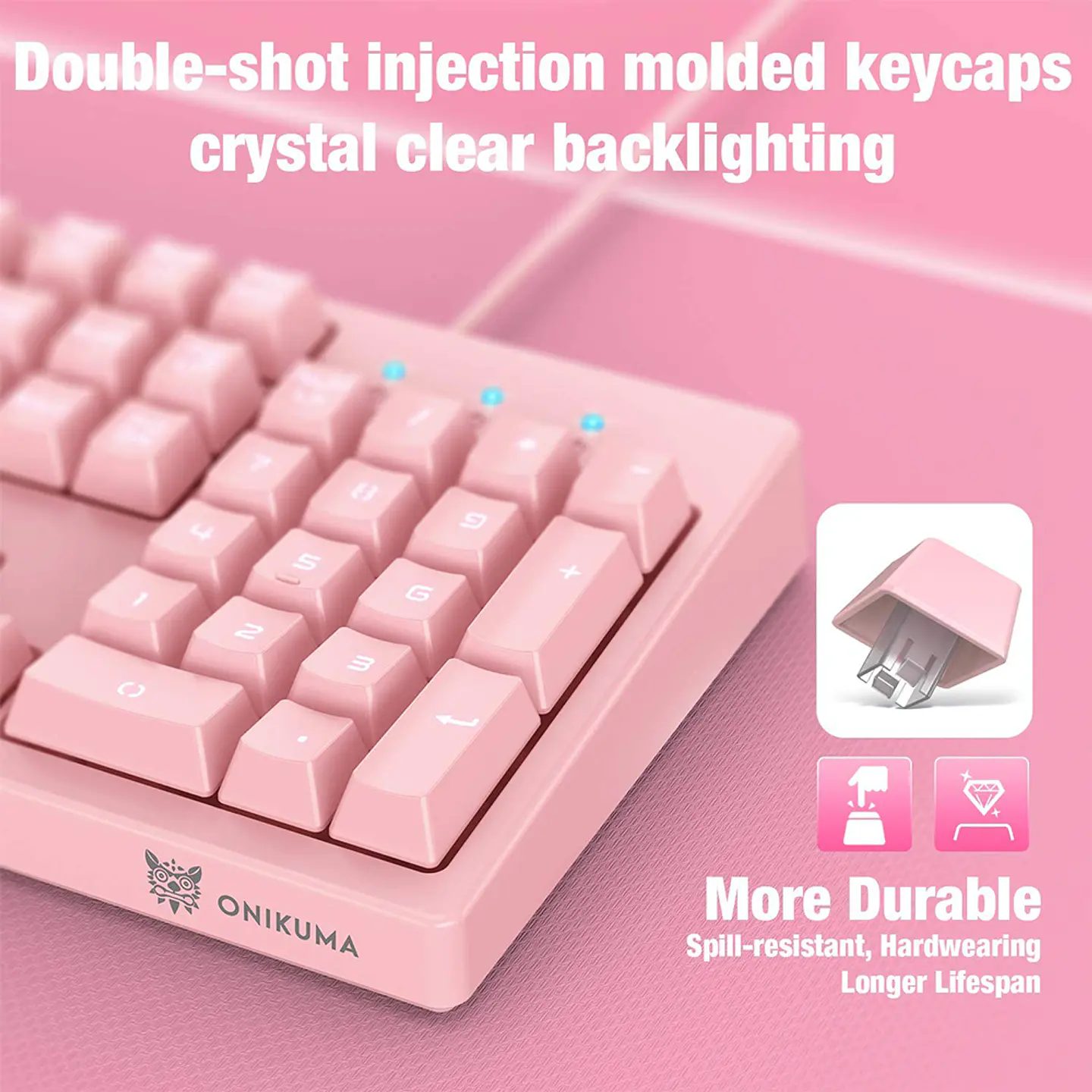 Kit Gamer 2 En 1 Onikuma G25-cw905, Teclado + Mouse Pink 4