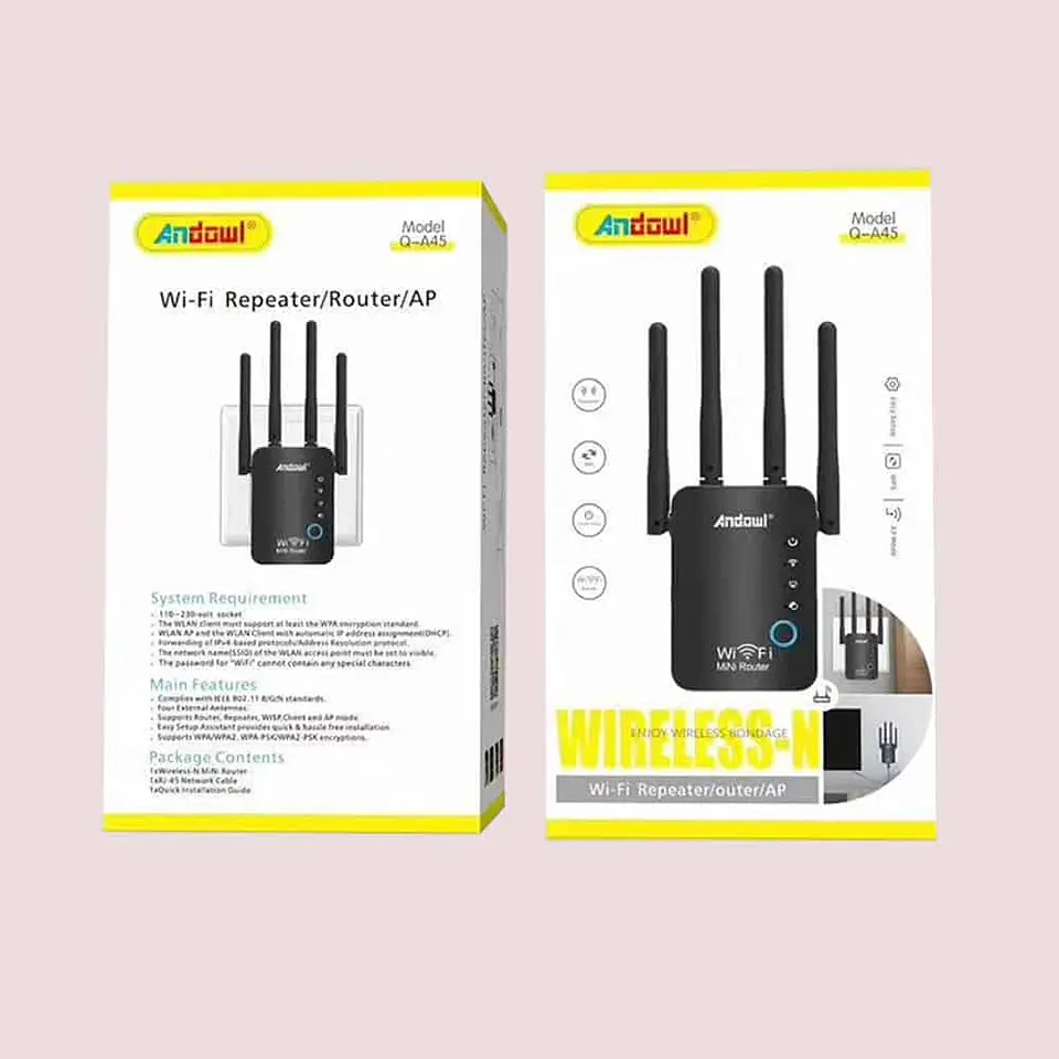 Repetidor Inalámbrico Wifi Andowl Q-A45 - 4 Antenas externas 3