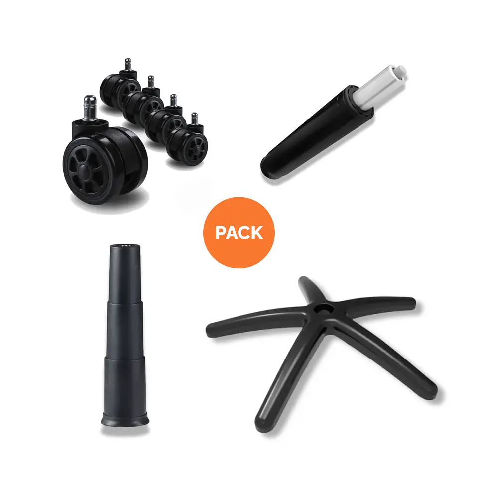 Pack de Recambio para Silla, Base + Ruedas + Pistón + Funda 1