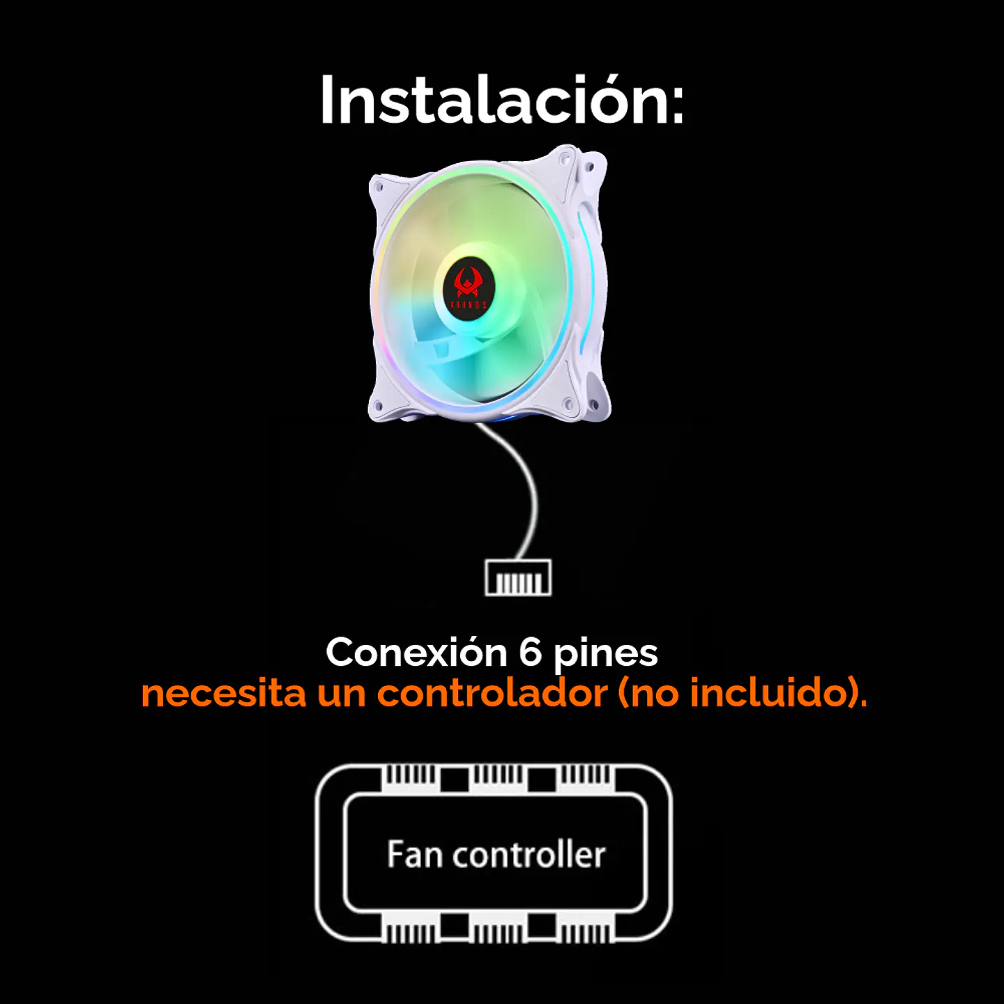 Ventilador de Gabinete Kronos Aeolus, ARGB, 120mm, 1 Unidad, conexión controlado 4