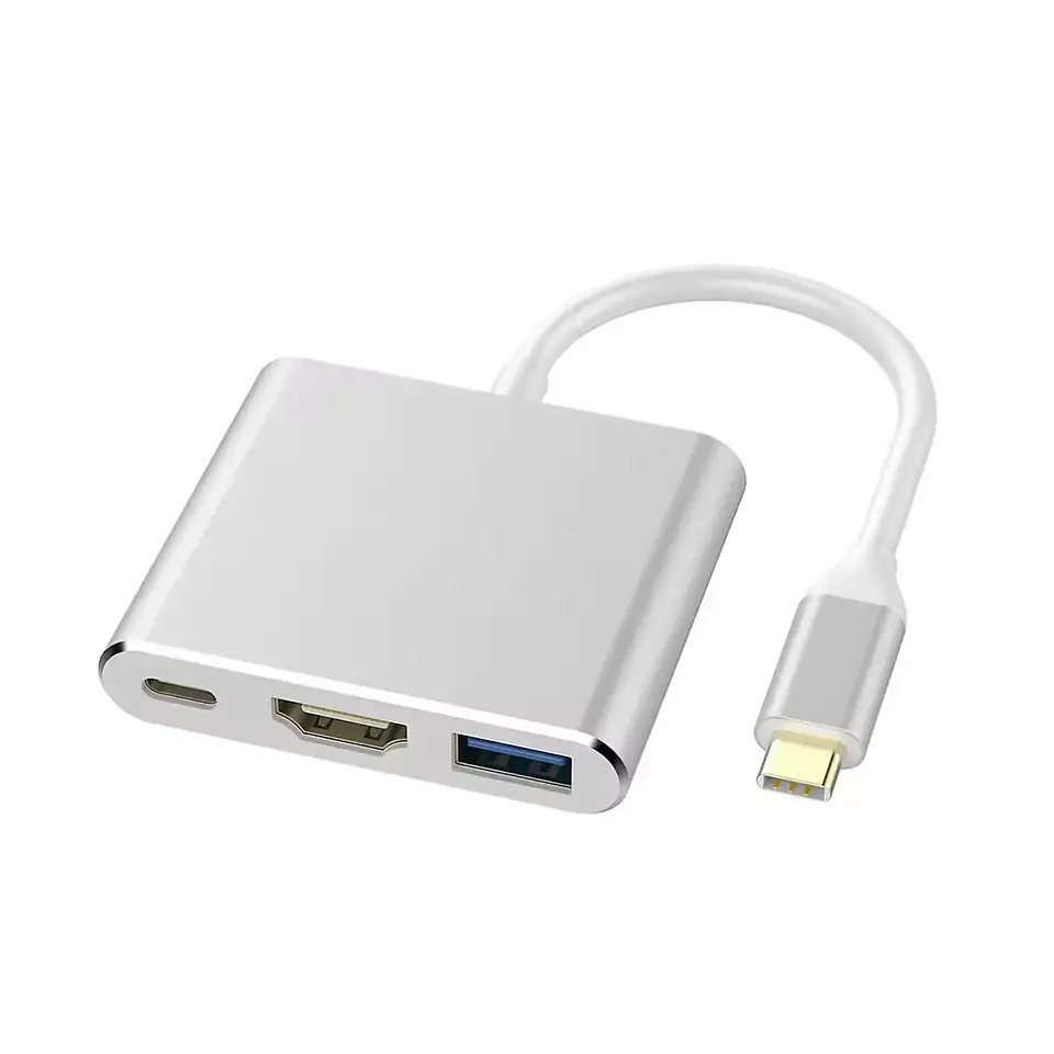 Hub Adaptador Vanto 3 en 1 Tipo C a Usb 3.0, Hdmi 4k , Carga PD 1