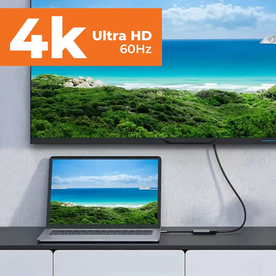 Hub Adaptador USB Tipo C a 1 HDMI 4K UltraHD 60Hz 8cm Win/Mac 4