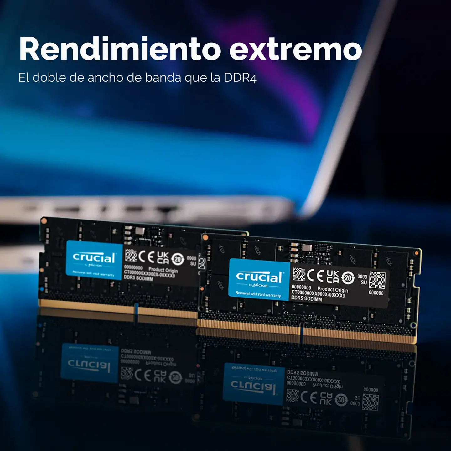 Memoria Ram Crucial 8GB DDR5 5600Mhz CL45 Sodimm (Openbox) 2