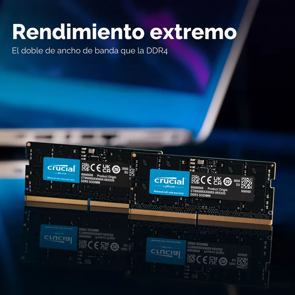 Memoria Ram Crucial 8GB DDR5 5600Mhz CL45 Sodimm (Openbox) 2