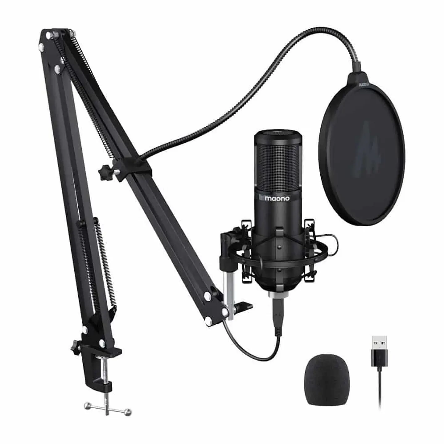 Kit Micrófono Podcast USB Maono AU-PM420 - Con Brazo, Anti shock y Anti Pop 1