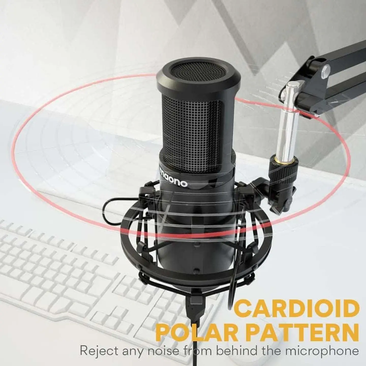 Kit Micrófono Podcast USB Maono AU-PM420 - Con Brazo, Anti shock y Anti Pop 2