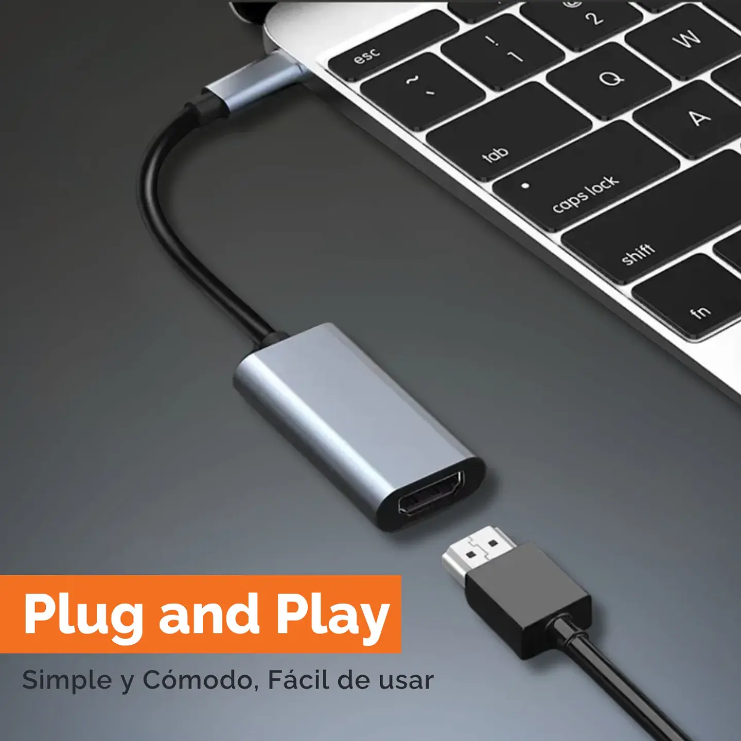 Hub Adaptador USB Tipo C a 1 HDMI 2.1 Ultra HD 8K 60Hz, 4K 144Hz 3