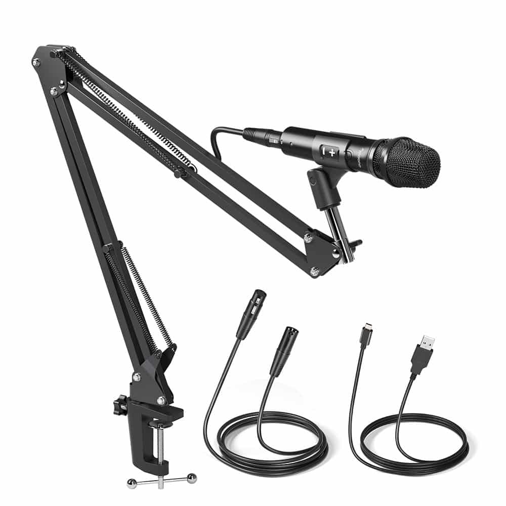 Kit Micrófono Dinámico Maono entrada USB, XLR - AU-HD300S