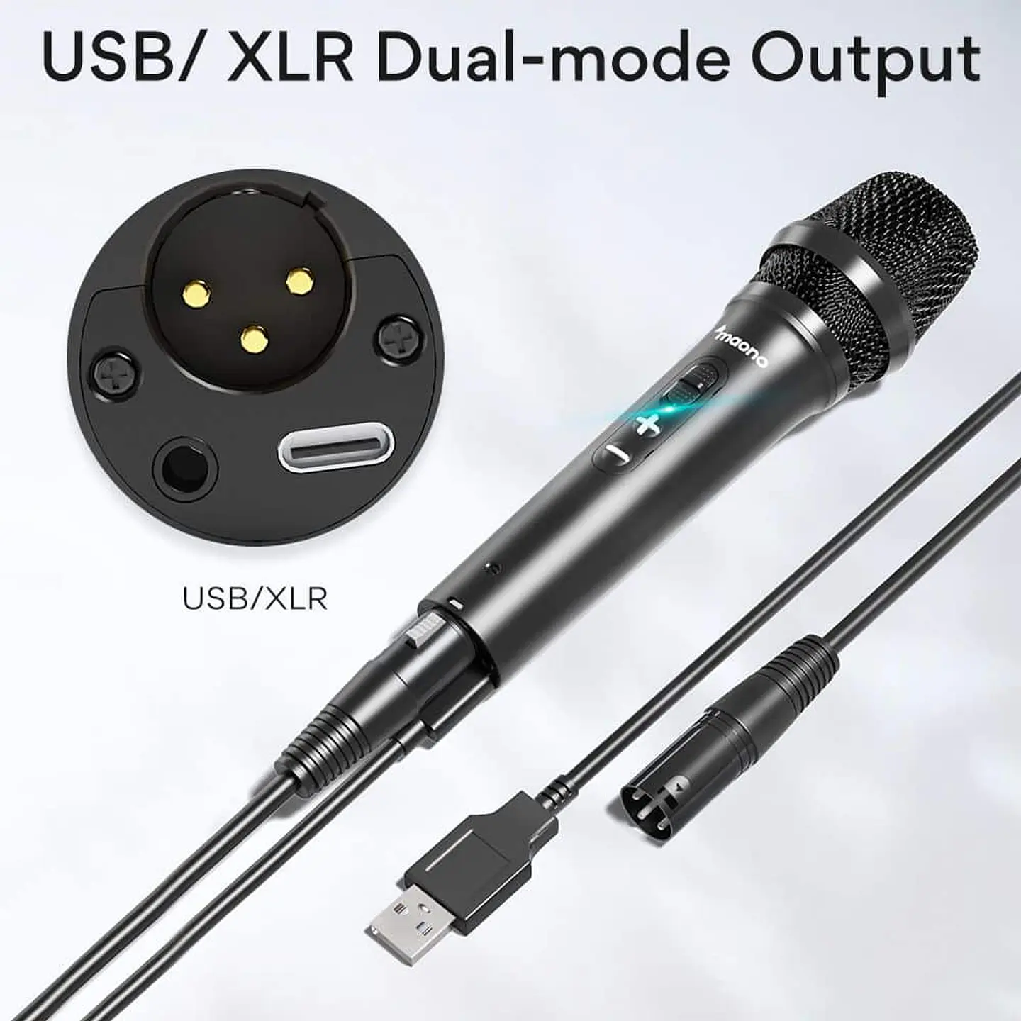 Kit Micrófono Dinámico Maono entrada USB, XLR - AU-HD300S 3