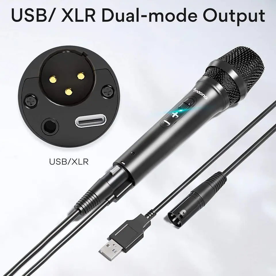 Kit Micrófono Dinámico Maono entrada USB, XLR - AU-HD300S 3