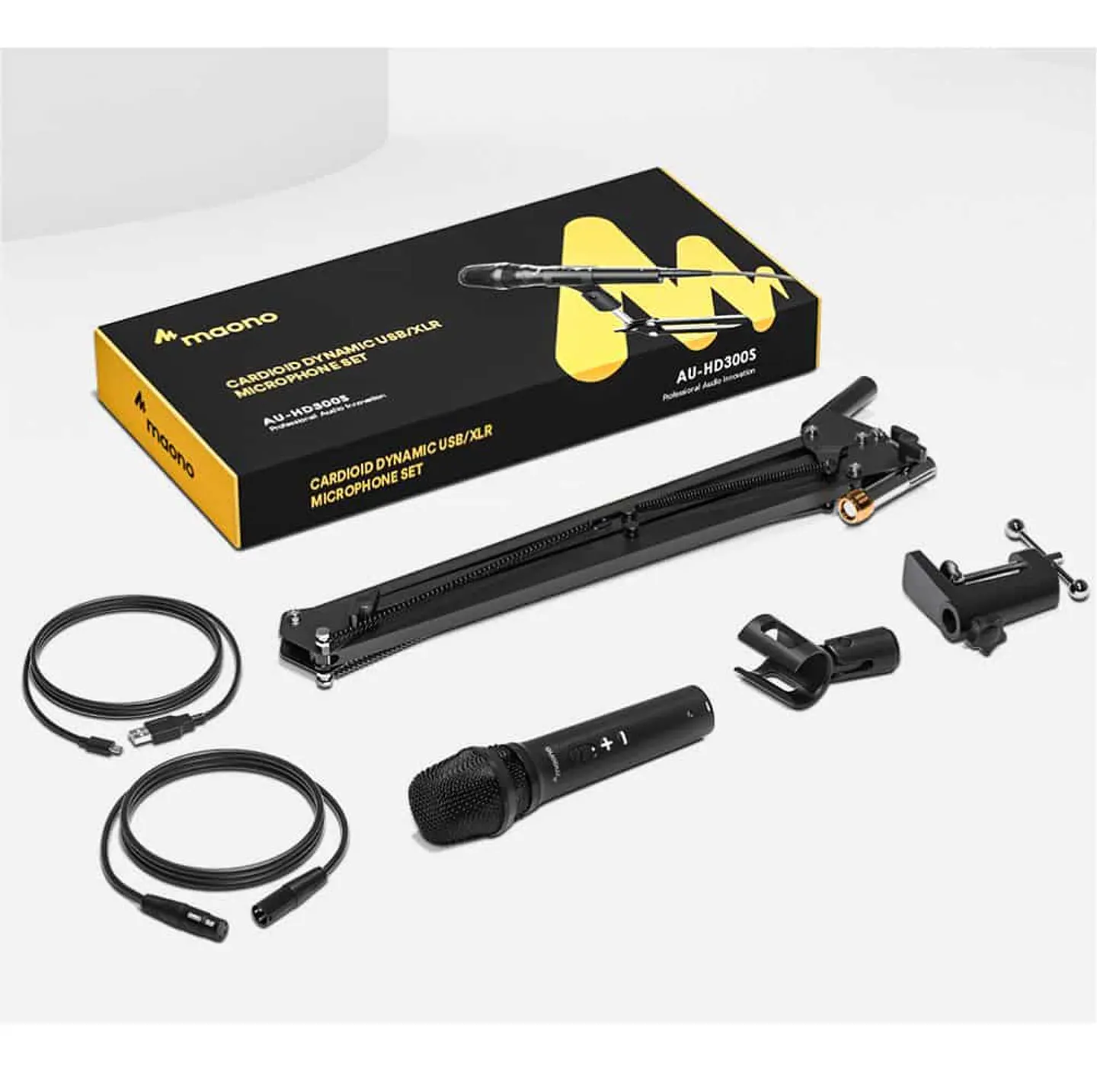 Kit Micrófono Dinámico Maono entrada USB, XLR - AU-HD300S 6