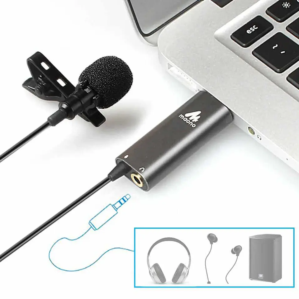 Micrófono de Solapa MAONO AU-UL20 (Tarjeta de Sonido) - USB 4