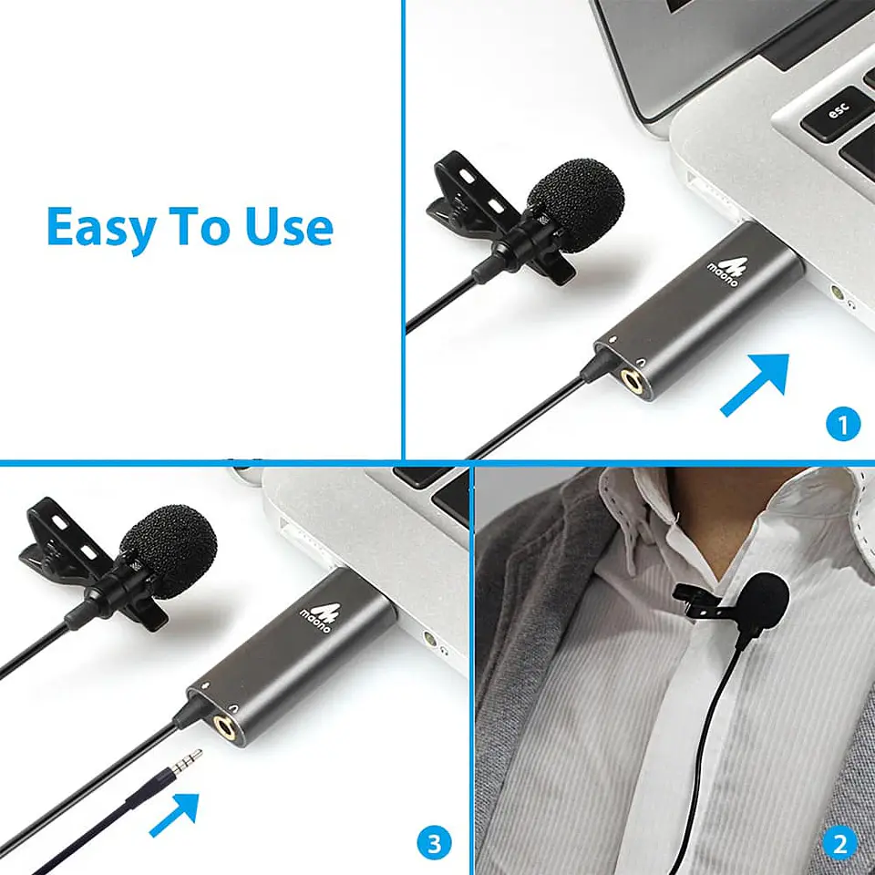 Micrófono de Solapa MAONO AU-UL20 (Tarjeta de Sonido) - USB 5