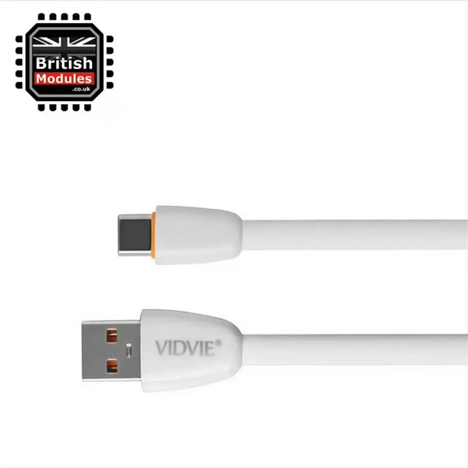 Cable Tipo C Carga Rápida Vidvie Blanco 1MT 2.4A 2