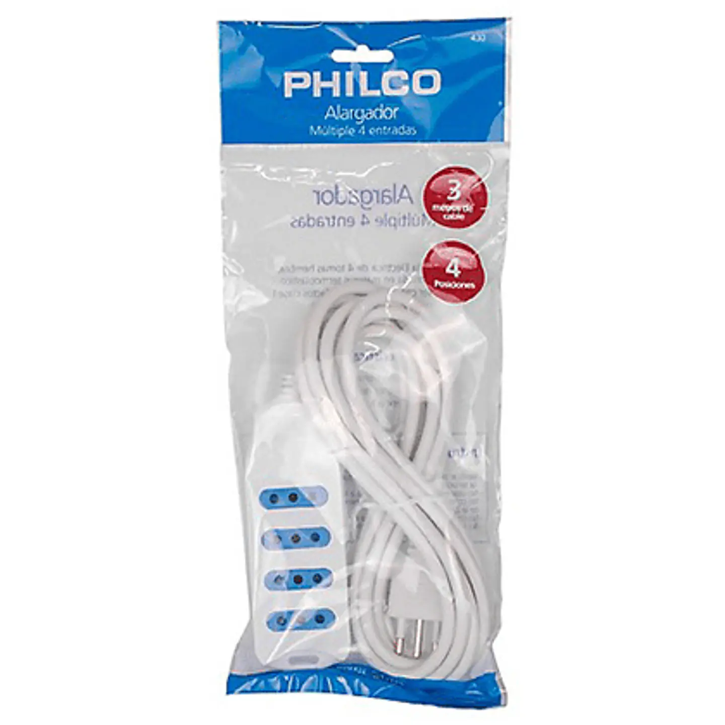 Alargador 4 posiciones 1.5 mts Philco 4