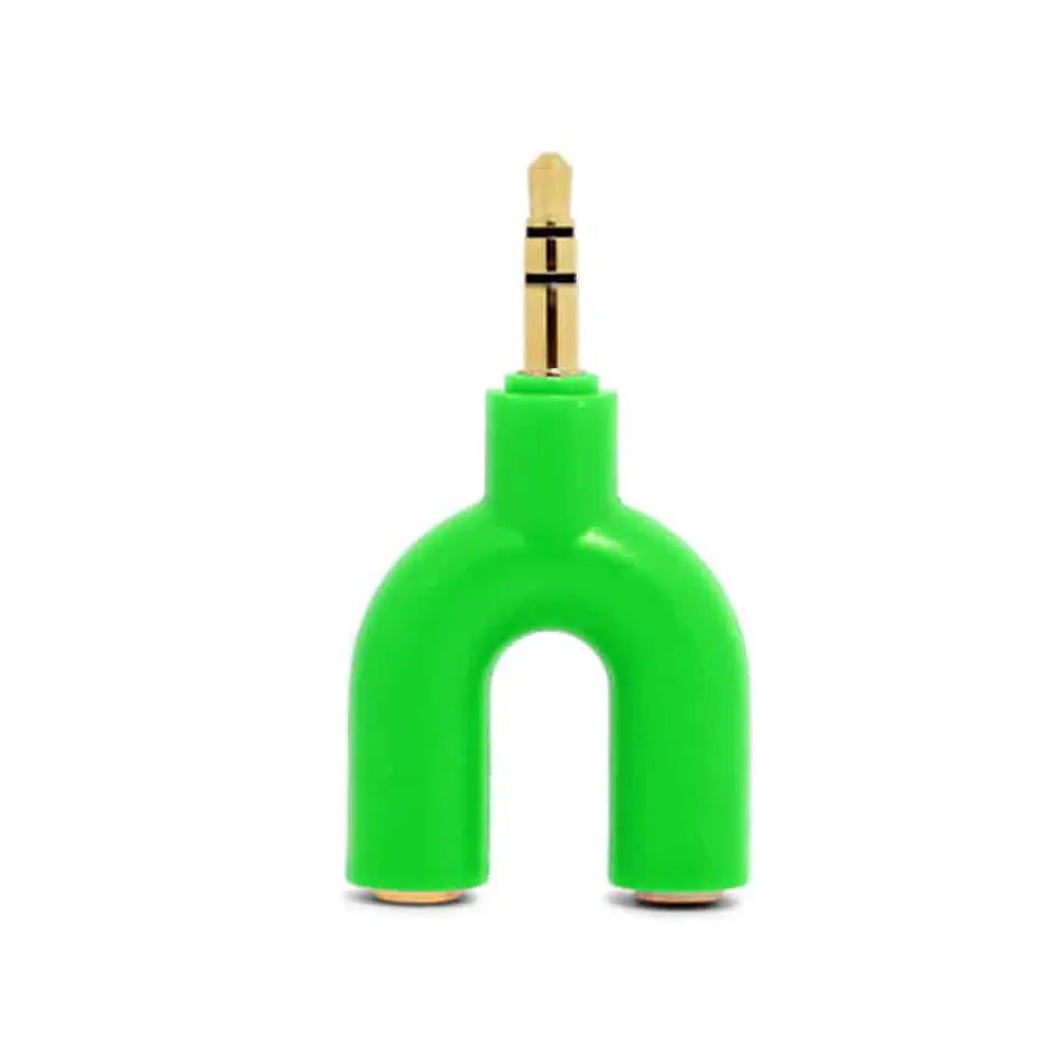 Conector Doble Plug 1 macho 2 hembras Jack 3.5mm - Colores 3