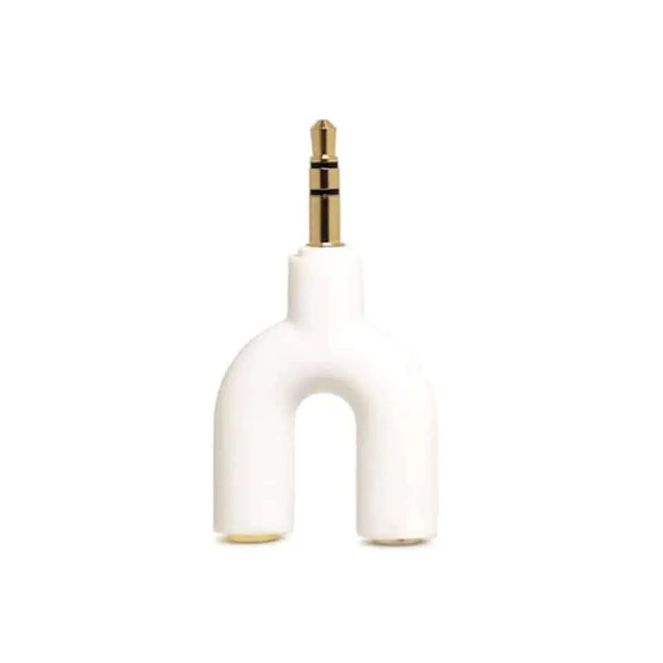 Conector Doble Plug 1 macho 2 hembras Jack 3.5mm - Colores 5