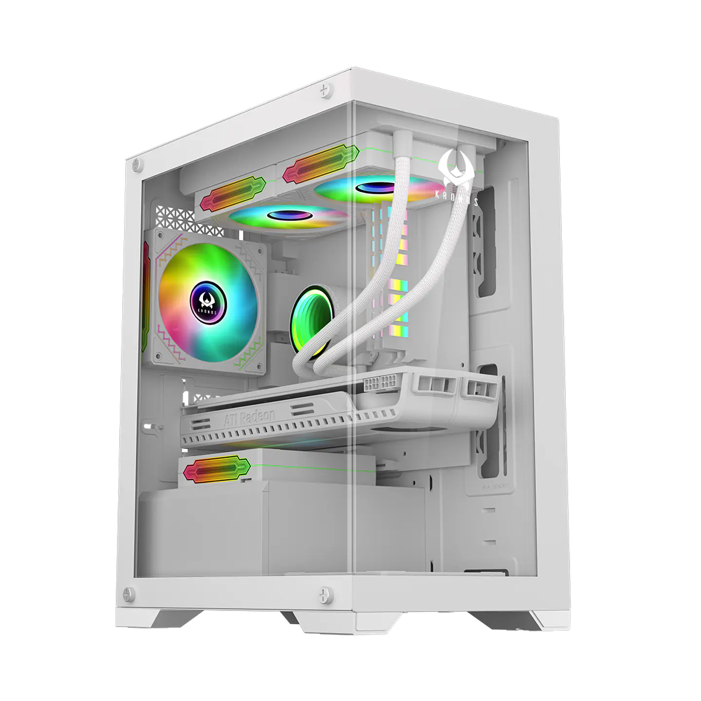 Gabinete Kronos Diamond White mATX, Vidrio Templado, USB 3.0 1