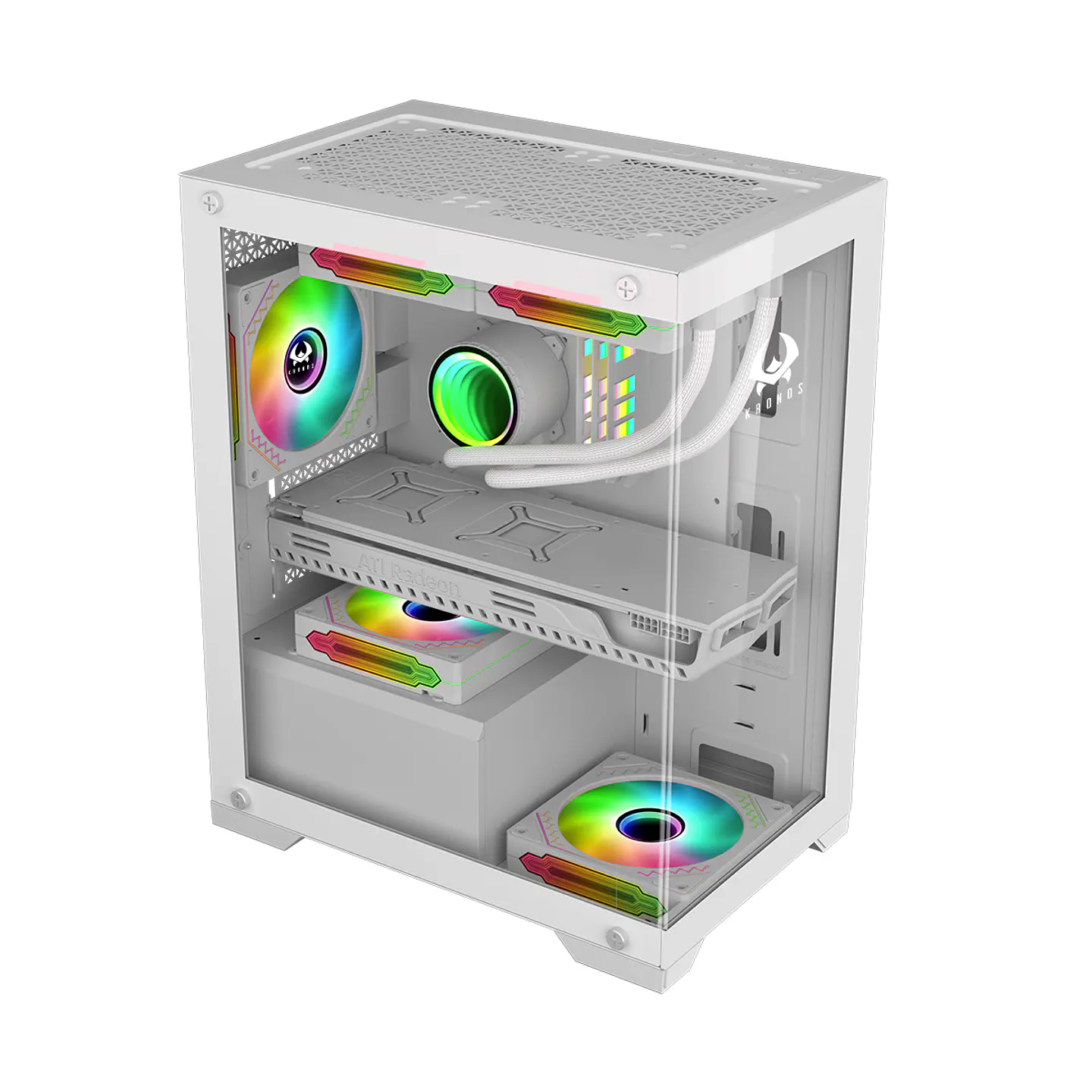 Gabinete Kronos Diamond White mATX, Vidrio Templado, USB 3.0 2